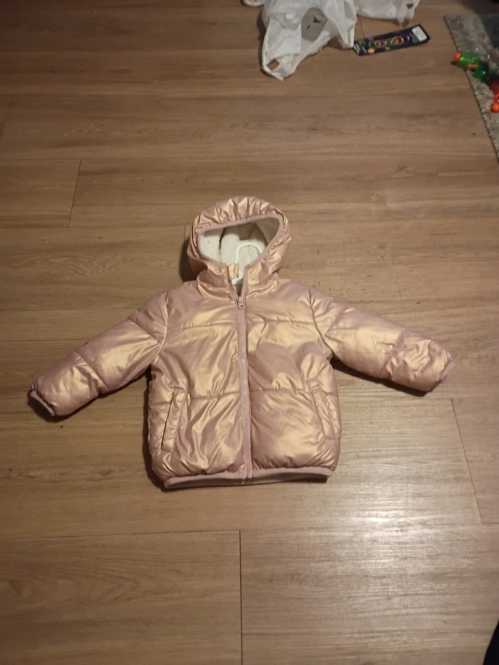 Swiss Tech Girls' Hooded Puffer Jacket - Pale Pink